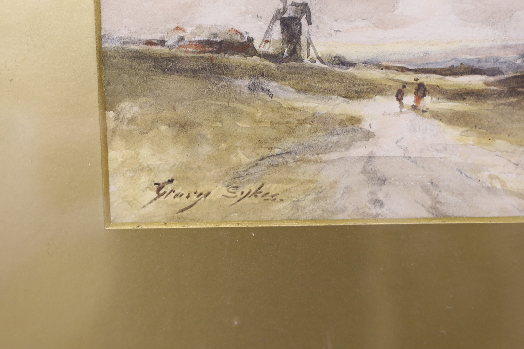 George Sykes (b.1863), watercolour, Windy landscape, signed, 24 x 34cm